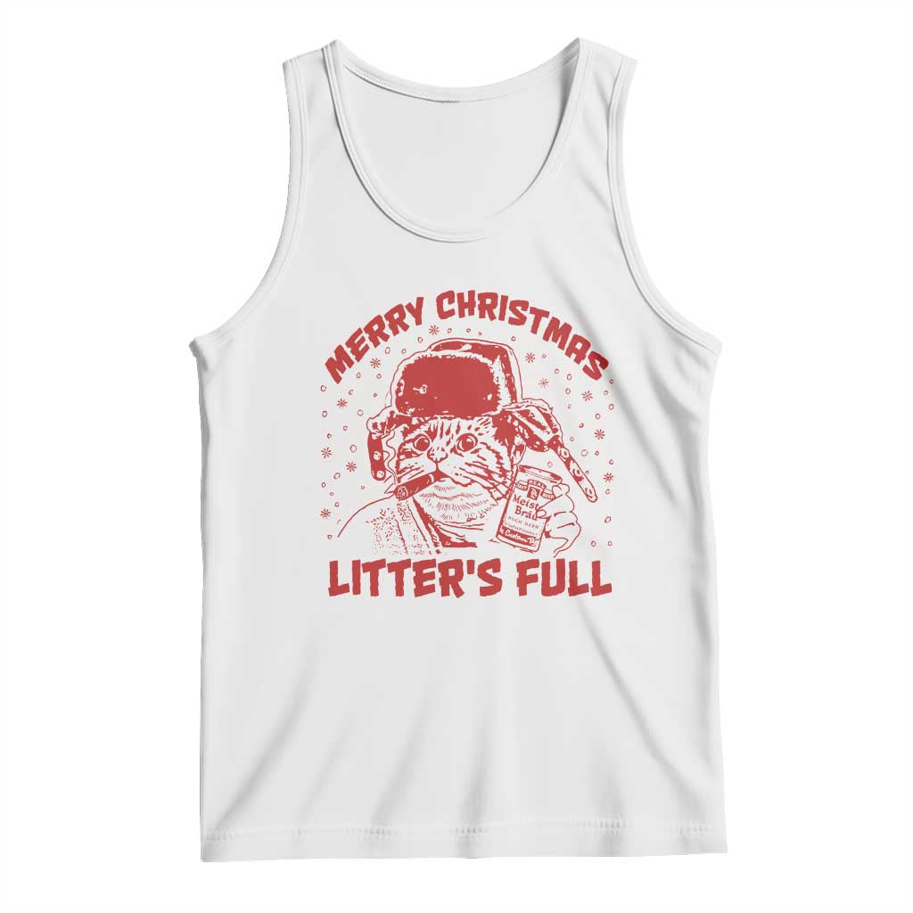 Litters Full Tank Top Funny Cat Christmas Vacation - Wonder Print Shop