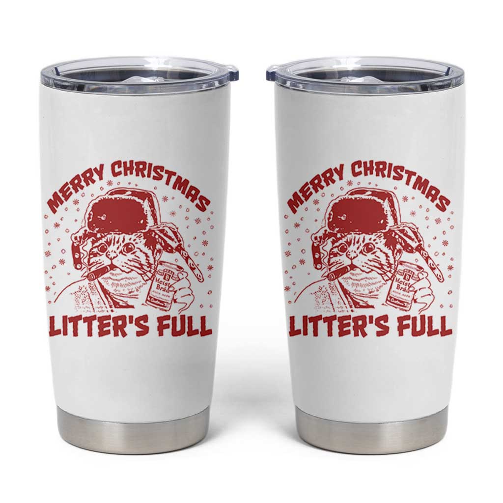 Litters Full Tumbler Cup Funny Cat Christmas Vacation - Wonder Print Shop