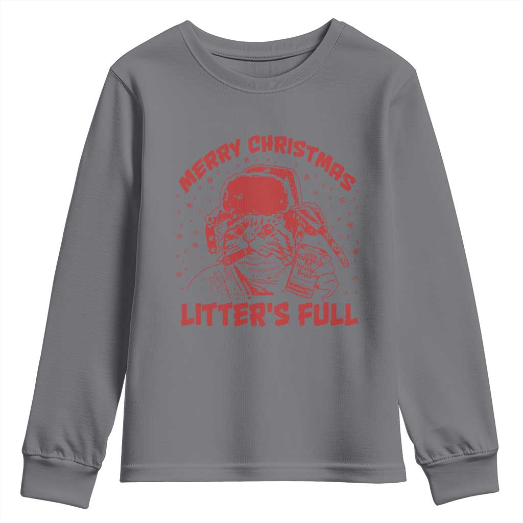 Litters Full Youth Sweatshirt Funny Cat Christmas Vacation - Wonder Print Shop