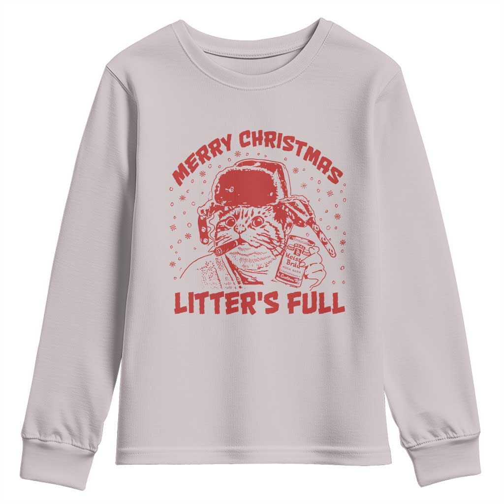 Litters Full Youth Sweatshirt Funny Cat Christmas Vacation - Wonder Print Shop