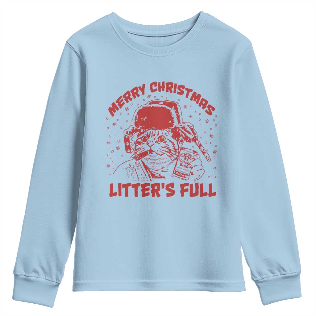 Litters Full Youth Sweatshirt Funny Cat Christmas Vacation - Wonder Print Shop