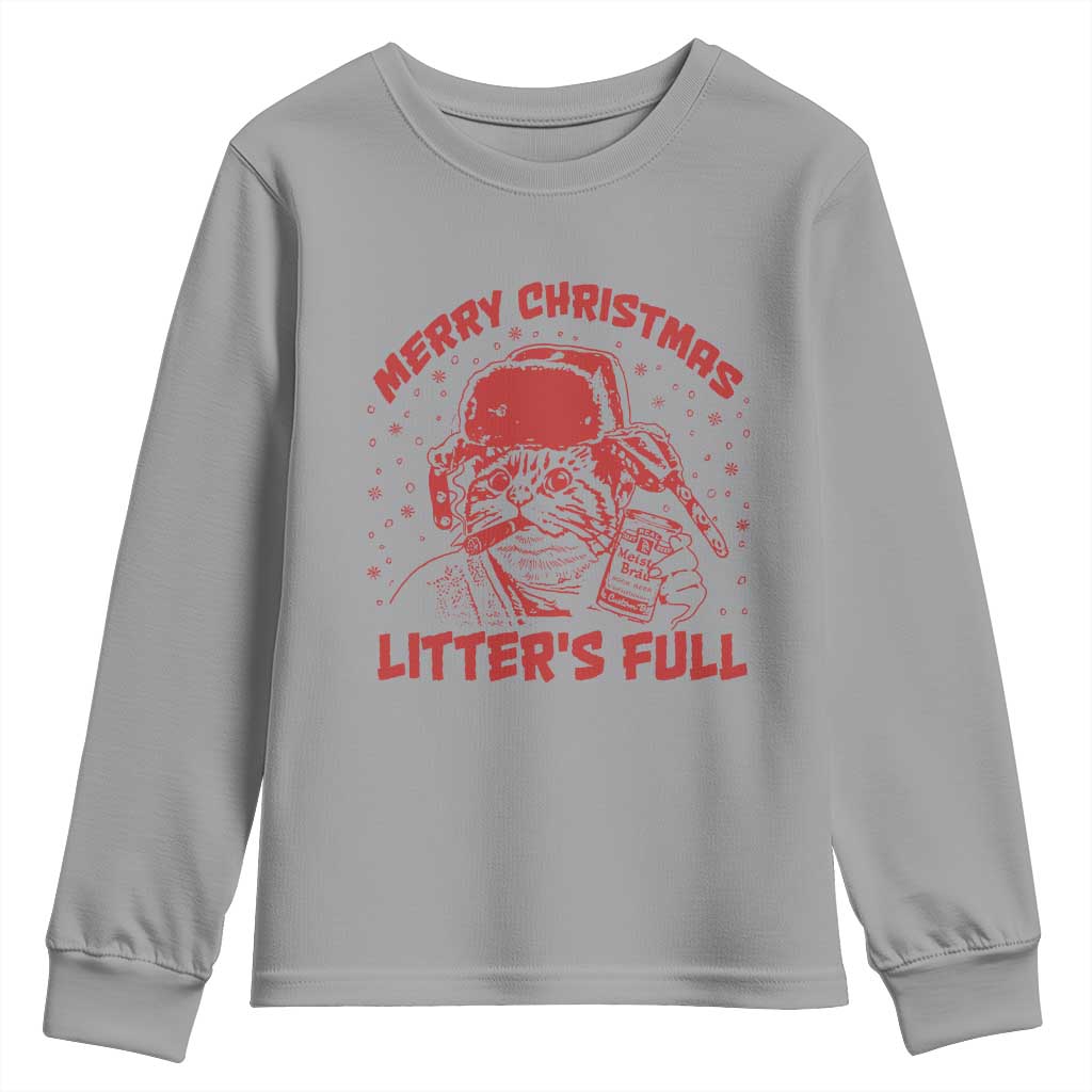 Litters Full Youth Sweatshirt Funny Cat Christmas Vacation - Wonder Print Shop