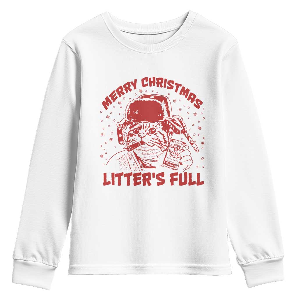 Litters Full Youth Sweatshirt Funny Cat Christmas Vacation - Wonder Print Shop