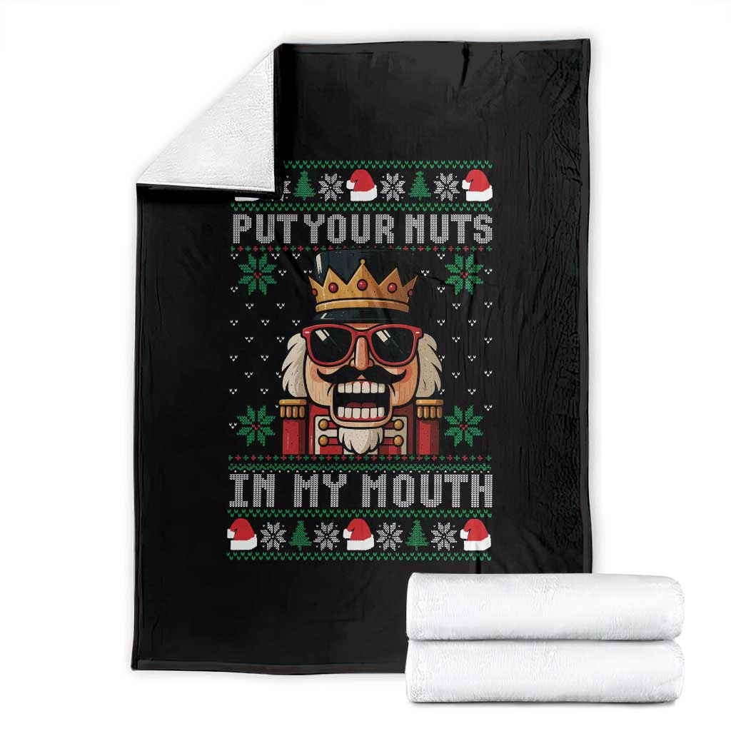 Inappropriate Christmas Throw Blanket Funny Put Your Nuts in My Mouth Dirty Holiday - Wonder Print Shop