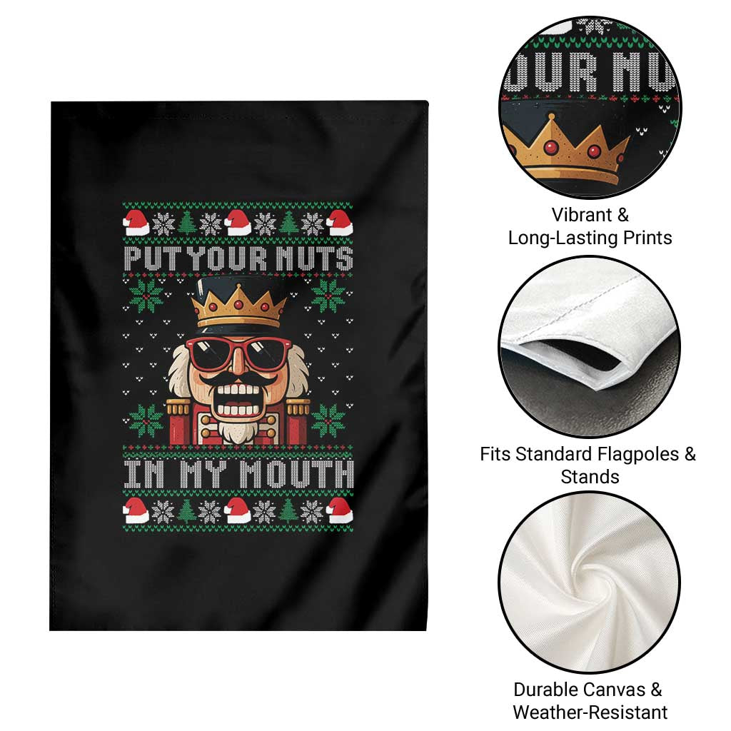 Inappropriate Christmas Garden Flag Funny Put Your Nuts in My Mouth Dirty Holiday - Wonder Print Shop