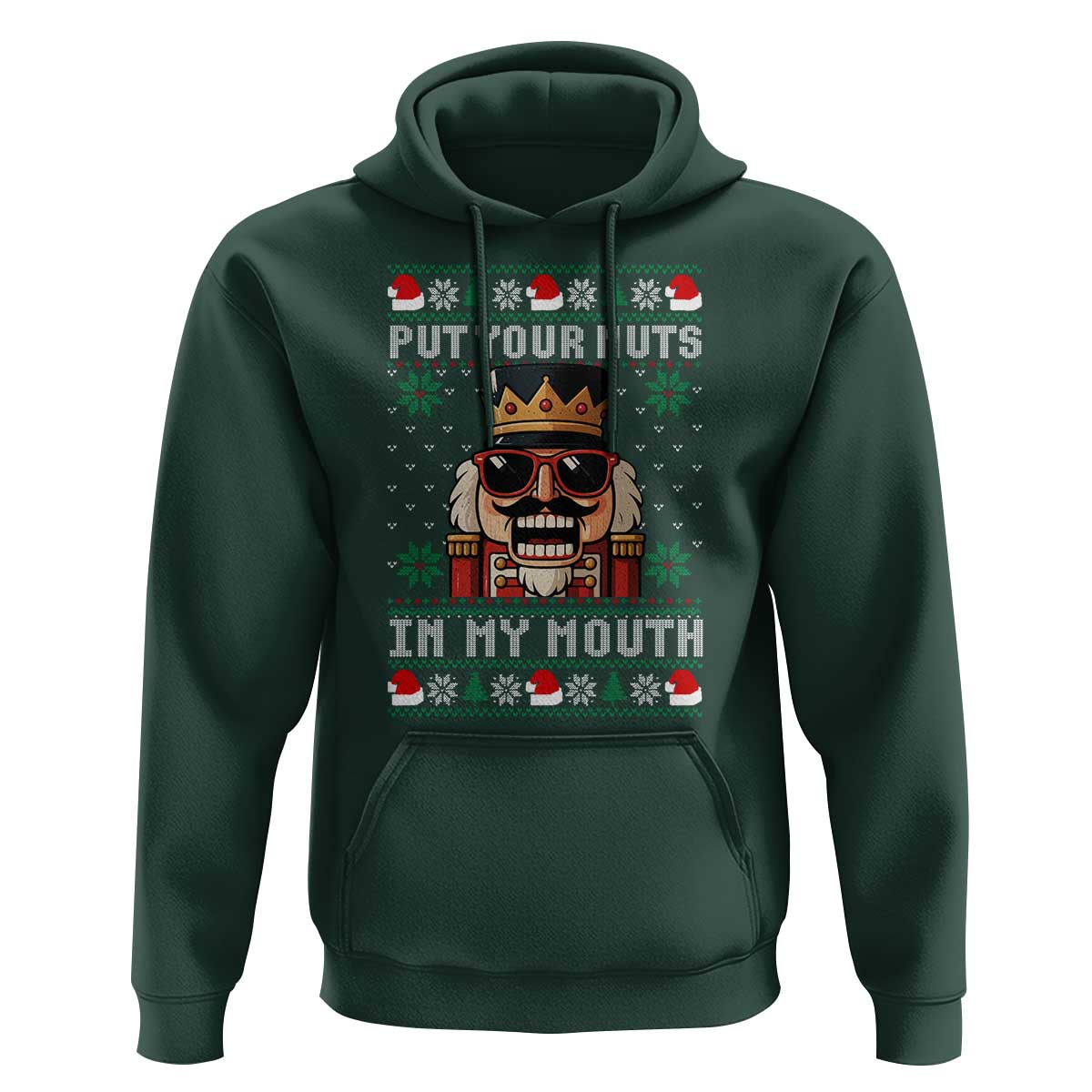 Inappropriate Christmas Hoodie Funny Put Your Nuts in My Mouth Dirty Holiday - Wonder Print Shop