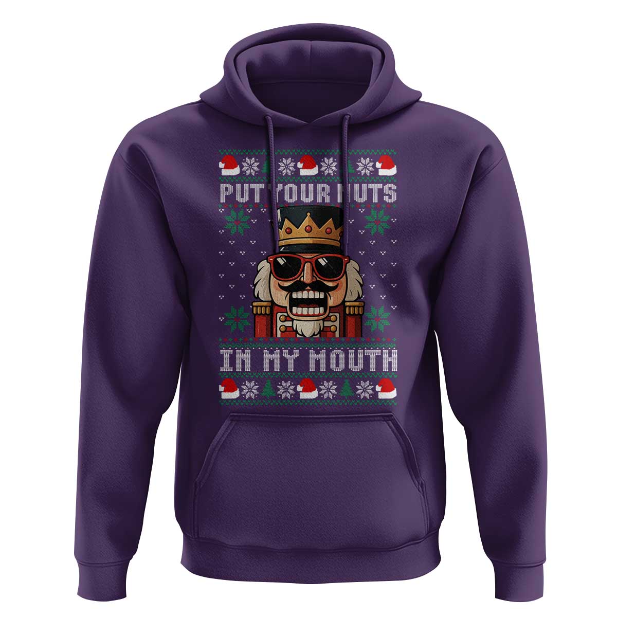 Inappropriate Christmas Hoodie Funny Put Your Nuts in My Mouth Dirty Holiday - Wonder Print Shop