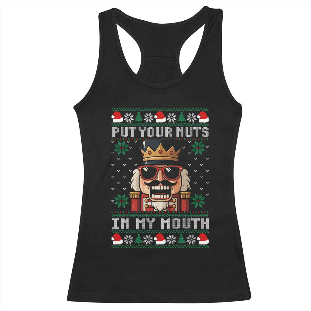 Inappropriate Christmas Racerback Tank Top Funny Put Your Nuts in My Mouth Dirty Holiday - Wonder Print Shop