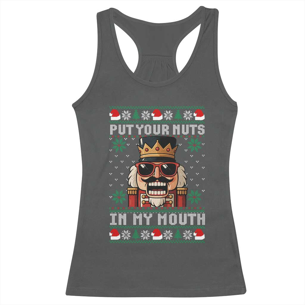 Inappropriate Christmas Racerback Tank Top Funny Put Your Nuts in My Mouth Dirty Holiday - Wonder Print Shop