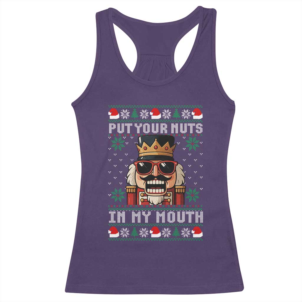Inappropriate Christmas Racerback Tank Top Funny Put Your Nuts in My Mouth Dirty Holiday - Wonder Print Shop