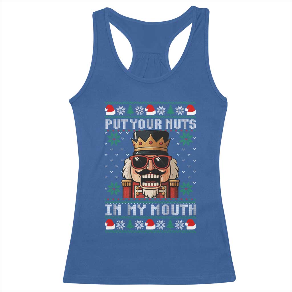 Inappropriate Christmas Racerback Tank Top Funny Put Your Nuts in My Mouth Dirty Holiday - Wonder Print Shop