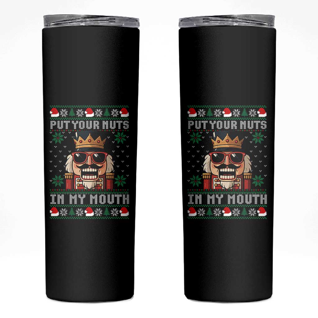 Inappropriate Christmas Skinny Tumbler Funny Put Your Nuts in My Mouth Dirty Holiday - Wonder Print Shop