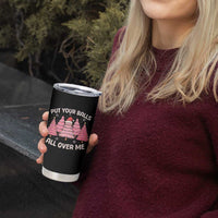 Put Your Balls All Over Me Christmas Tumbler Cup Dirty Humor Inappropriate Pink Tree Xmas - Wonder Print Shop