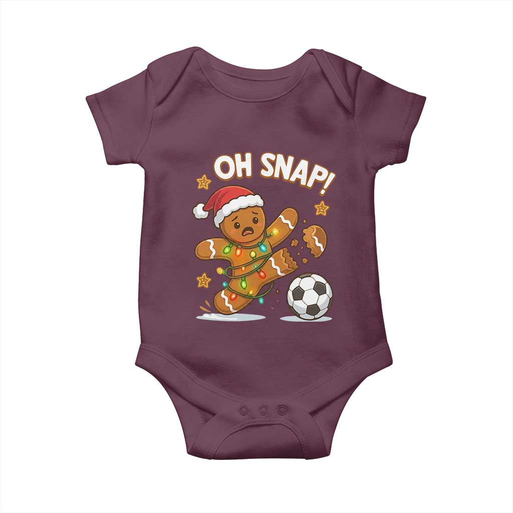 Oh Snap Gingerbreadman Christmas Soccer Baby Onesie - Wonder Print Shop
