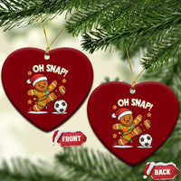 Oh Snap Gingerbreadman Christmas Soccer Ceramic Ornament - Wonder Print Shop