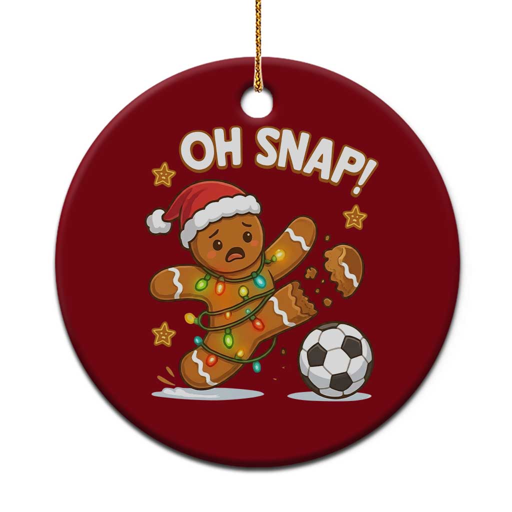 Oh Snap Gingerbreadman Christmas Soccer Ceramic Ornament - Wonder Print Shop
