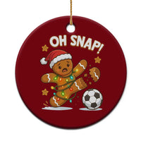 Oh Snap Gingerbreadman Christmas Soccer Ceramic Ornament - Wonder Print Shop