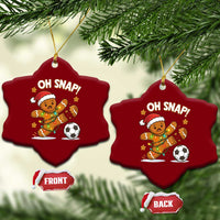 Oh Snap Gingerbreadman Christmas Soccer Ceramic Ornament - Wonder Print Shop