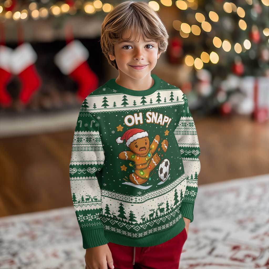 Oh Snap Gingerbreadman Xmas Soccer Ugly Christmas Sweater - Wonder Print Shop