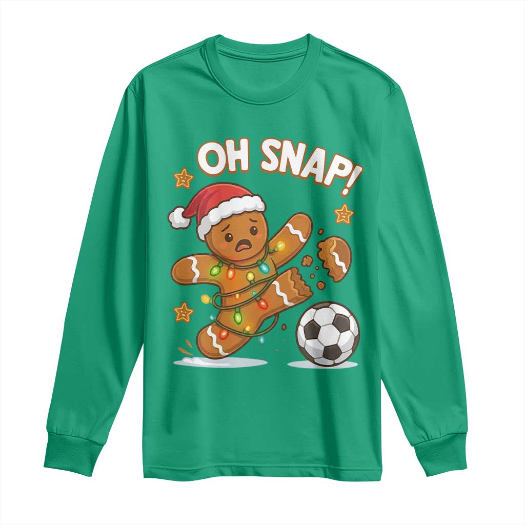 Oh Snap Gingerbreadman Christmas Soccer Long Sleeve Shirt - Wonder Print Shop
