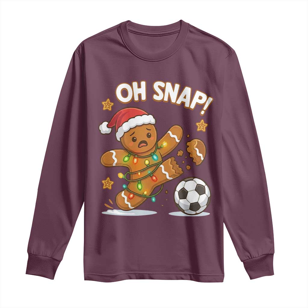 Oh Snap Gingerbreadman Christmas Soccer Long Sleeve Shirt - Wonder Print Shop