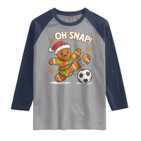 Oh Snap Gingerbreadman Christmas Soccer Raglan Shirt - Wonder Print Shop