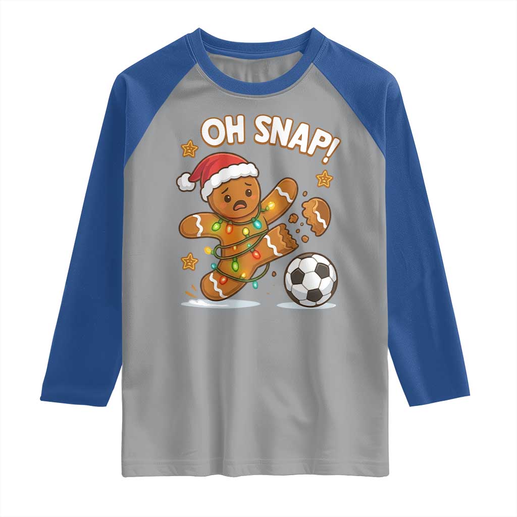 Oh Snap Gingerbreadman Christmas Soccer Raglan Shirt - Wonder Print Shop