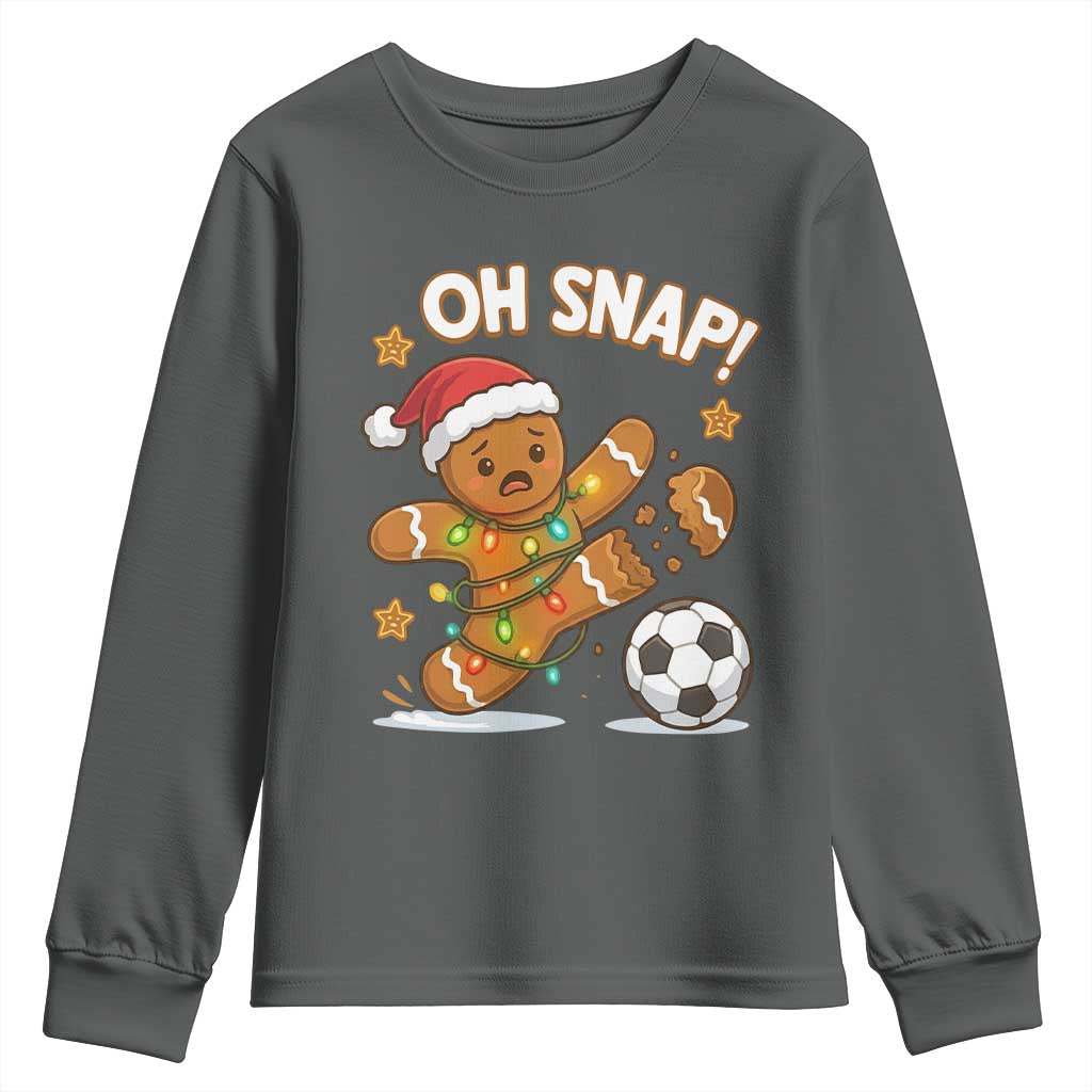 Oh Snap Gingerbreadman Christmas Soccer Youth Sweatshirt - Wonder Print Shop