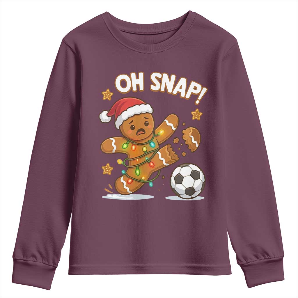 Oh Snap Gingerbreadman Christmas Soccer Youth Sweatshirt - Wonder Print Shop