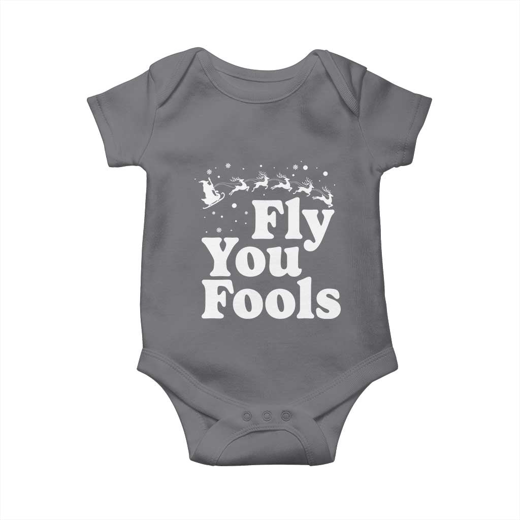 Funny Christmas Baby Onesie Fly You Fools Fantasy Movie Santa Sleigh Reindeer - Wonder Print Shop
