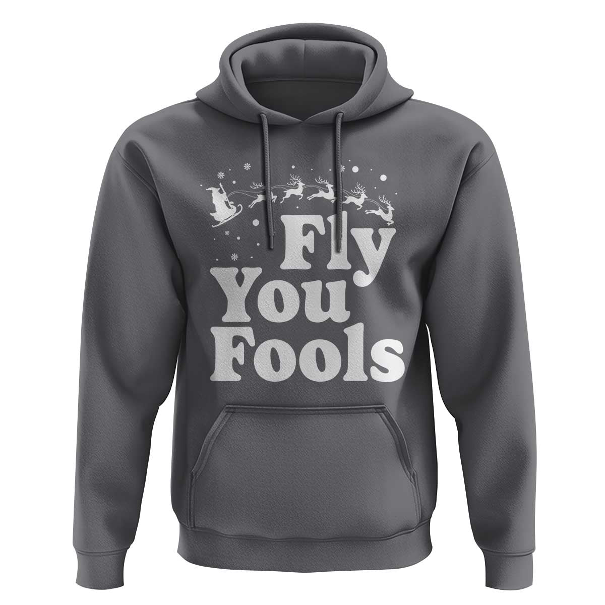 Funny Christmas Hoodie Fly You Fools Fantasy Movie Santa Sleigh Reindeer - Wonder Print Shop