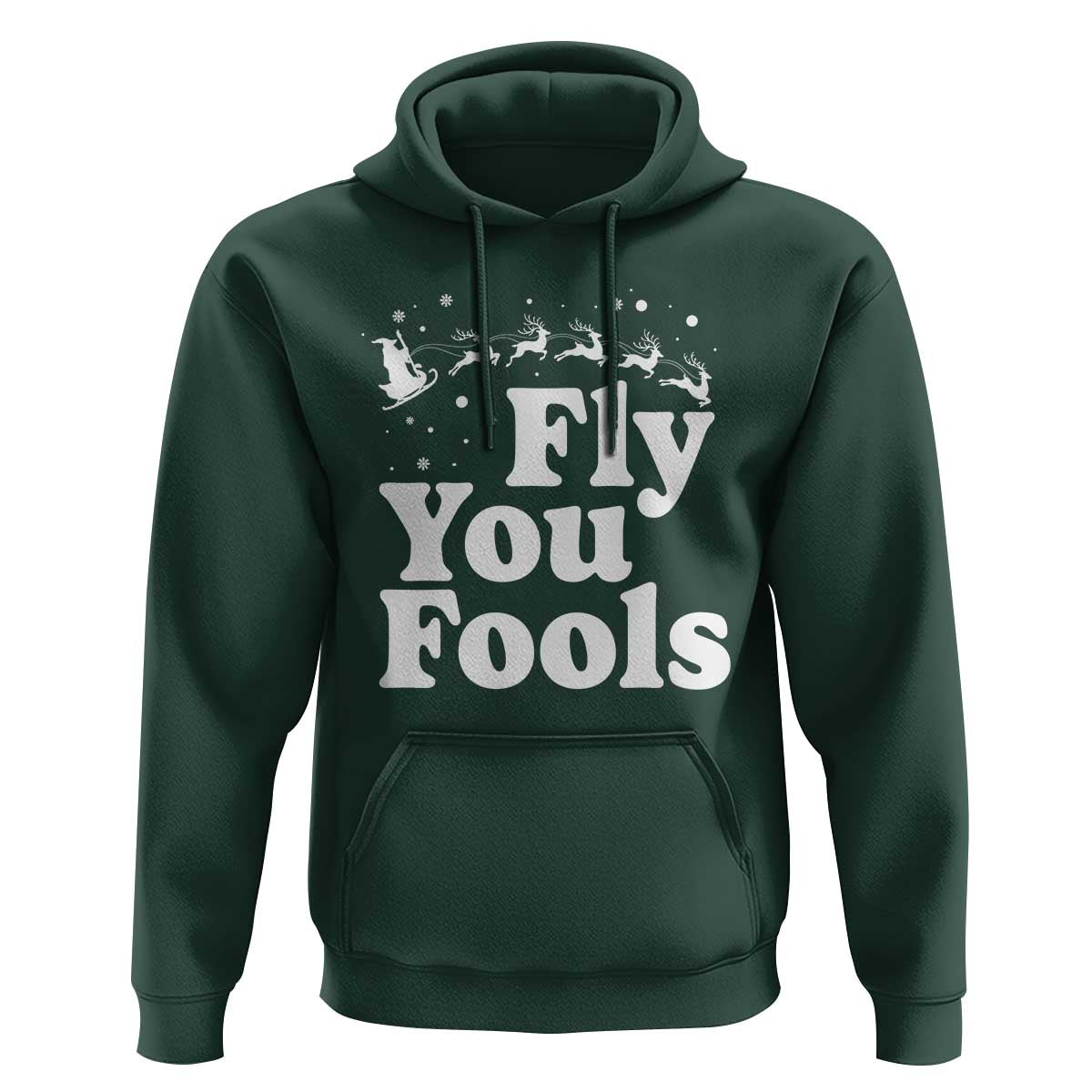 Funny Christmas Hoodie Fly You Fools Fantasy Movie Santa Sleigh Reindeer - Wonder Print Shop