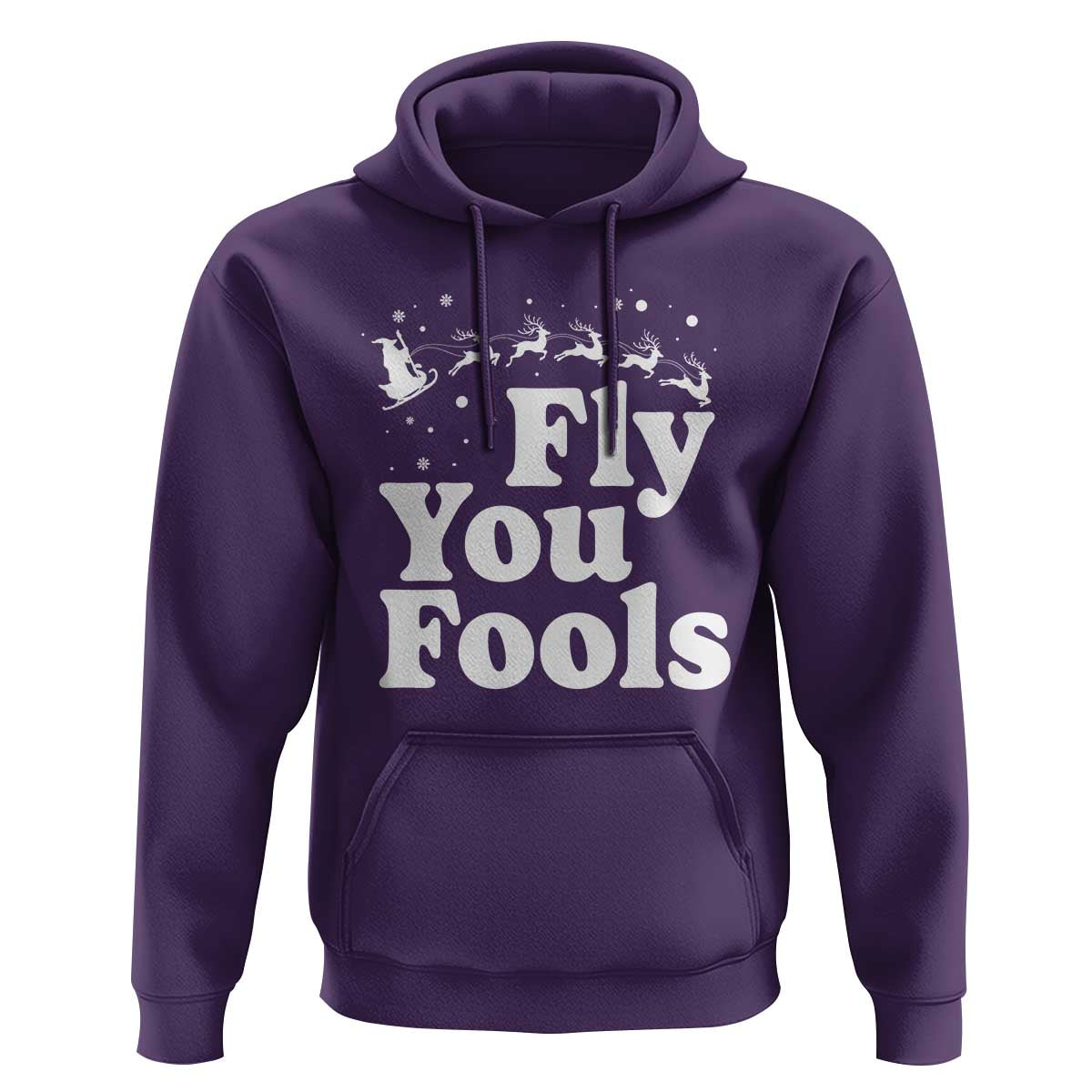 Funny Christmas Hoodie Fly You Fools Fantasy Movie Santa Sleigh Reindeer - Wonder Print Shop