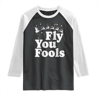 Funny Christmas Raglan Shirt Fly You Fools Fantasy Movie Santa Sleigh Reindeer - Wonder Print Shop