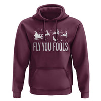 Funny Christmas Fly You Fools Hoodie Fantasy Movie Fellowship Santa Sleigh Reindeer - Wonder Print Shop