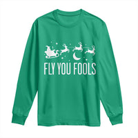 Funny Christmas Fly You Fools Long Sleeve Shirt Fantasy Movie Fellowship Santa Sleigh Reindeer - Wonder Print Shop