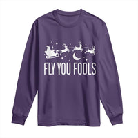 Funny Christmas Fly You Fools Long Sleeve Shirt Fantasy Movie Fellowship Santa Sleigh Reindeer - Wonder Print Shop