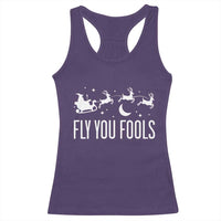 Funny Christmas Fly You Fools Racerback Tank Top Fantasy Movie Fellowship Santa Sleigh Reindeer - Wonder Print Shop