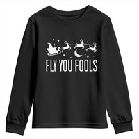 Funny Christmas Fly You Fools Youth Sweatshirt Fantasy Movie Fellowship Santa Sleigh Reindeer - Wonder Print Shop