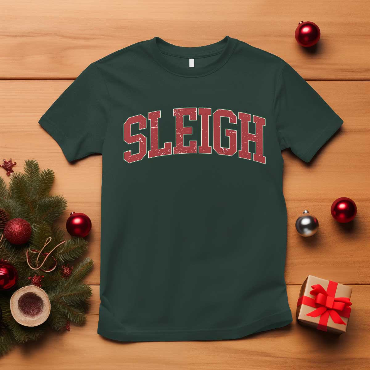 Sleigh Christmas T Shirt Funny Women Retro Merry Xmas Family Holiday - Wonder Print Shop