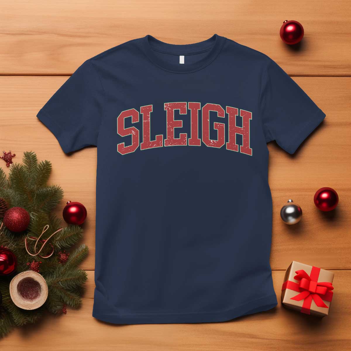 Sleigh Christmas T Shirt Funny Women Retro Merry Xmas Family Holiday - Wonder Print Shop