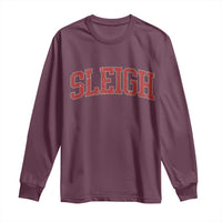 Sleigh Christmas Long Sleeve Shirt Funny Women Retro Merry Xmas Family Holiday - Wonder Print Shop