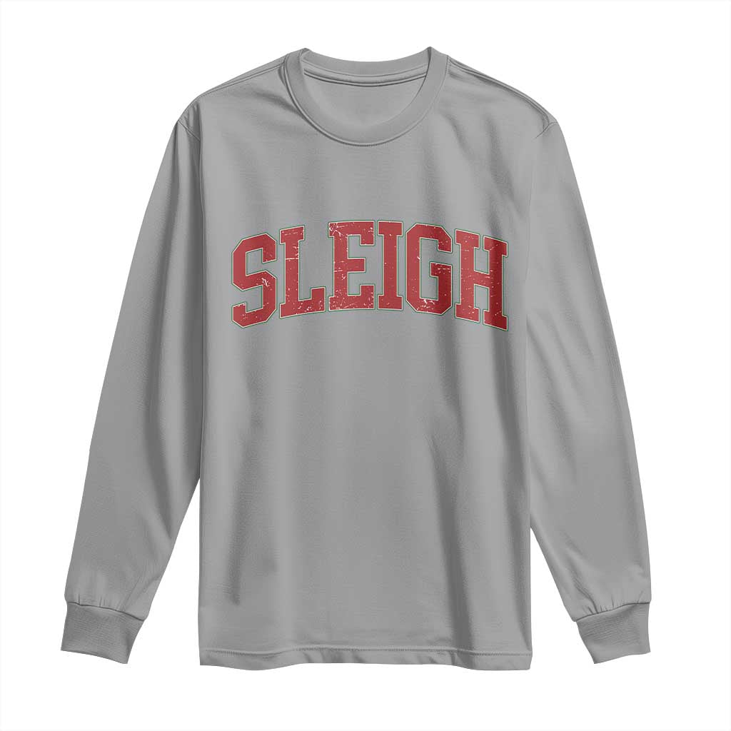 Sleigh Christmas Long Sleeve Shirt Funny Women Retro Merry Xmas Family Holiday - Wonder Print Shop