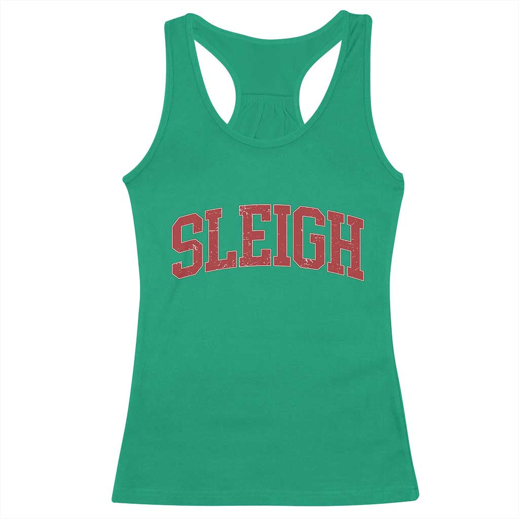 Sleigh Christmas Racerback Tank Top Funny Women Retro Merry Xmas Family Holiday - Wonder Print Shop