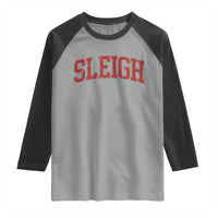 Sleigh Christmas Raglan Shirt Funny Women Retro Merry Xmas Family Holiday - Wonder Print Shop