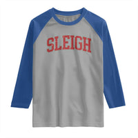 Sleigh Christmas Raglan Shirt Funny Women Retro Merry Xmas Family Holiday - Wonder Print Shop