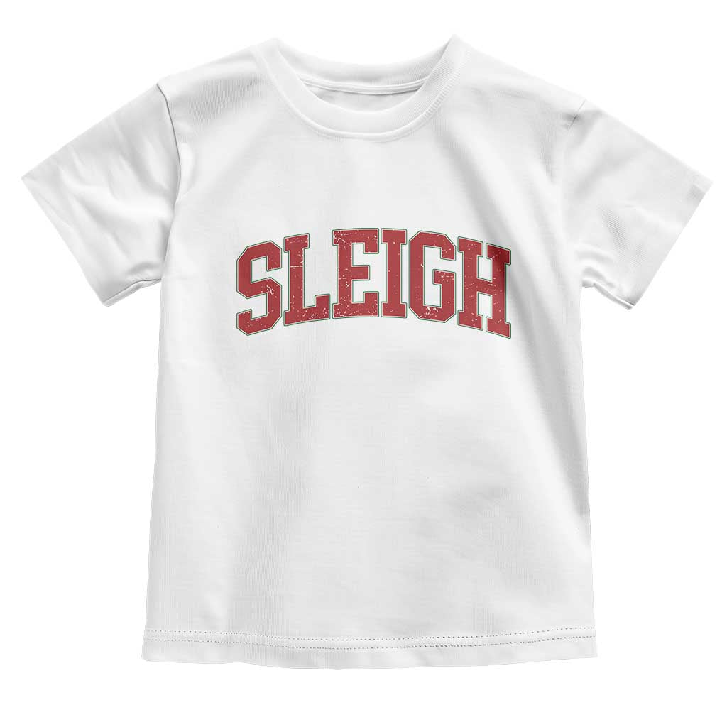Sleigh Christmas Toddler T Shirt Funny Women Retro Merry Xmas Family Holiday - Wonder Print Shop