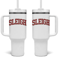 Sleigh Christmas Tumbler With Handle Funny Women Retro Merry Xmas Family Holiday - Wonder Print Shop