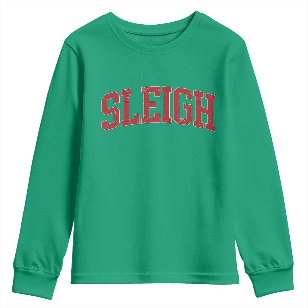 Sleigh Christmas Youth Sweatshirt Funny Women Retro Merry Xmas Family Holiday - Wonder Print Shop