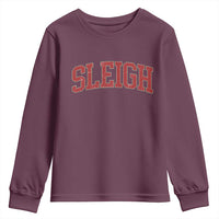 Sleigh Christmas Youth Sweatshirt Funny Women Retro Merry Xmas Family Holiday - Wonder Print Shop